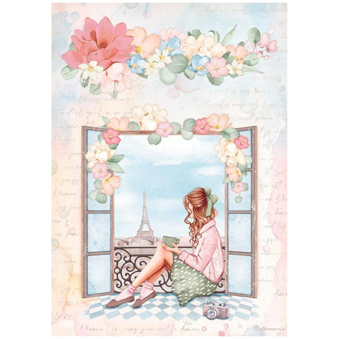 Oh La La - Stamperia - Rice Paper Sheet A4 - Window (7447)