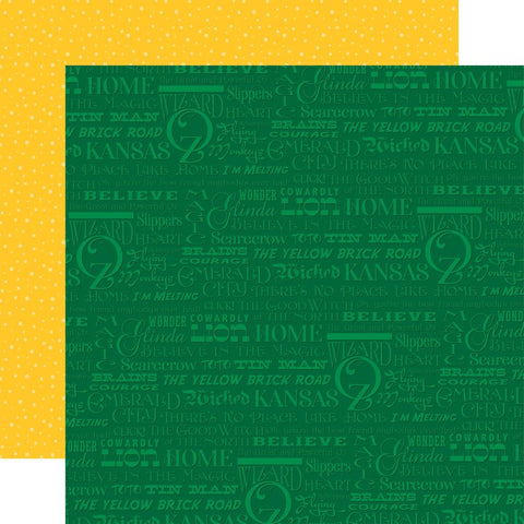Wizard Of Oz - Carta Bella - Double-Sided Cardstock 12"X12" - Wizard Words