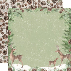 Simple Vintage Fresh Snow - Simple Stories - Double-Sided Cardstock 12"X12" - Woodland Winter