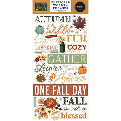 Harvest - Carta Bella - Chipboard 6"X13" - Words & Phrases