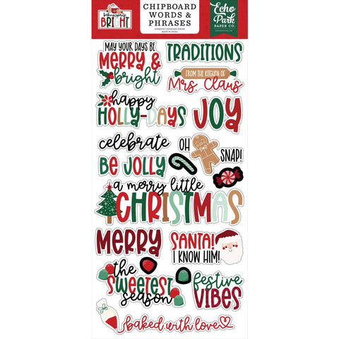 Baking Spirits Bright - ECHO PARK - Chipboard 6"X13" - Words & Phrases