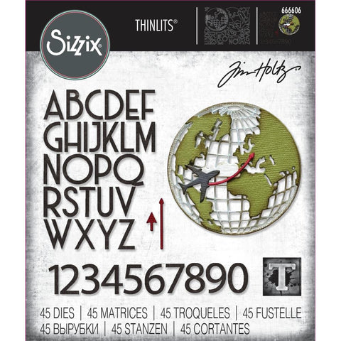 Sizzix/Tim Holtz - Thinlits Dies 45/Pkg  - Vault World Travel