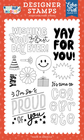 Hip Hip Hooray - Echo Park - Clear Stamp - Yay For You