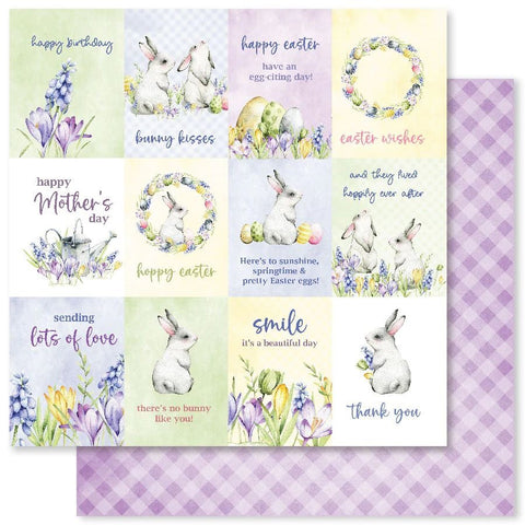 Spring Bunnies  - Paper Rose - 12"x12" Patterned Paper - Paper A