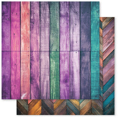 Rainbow Wood - Paper Rose - Double-sided 12"x12" Patterned Paper - Paper B