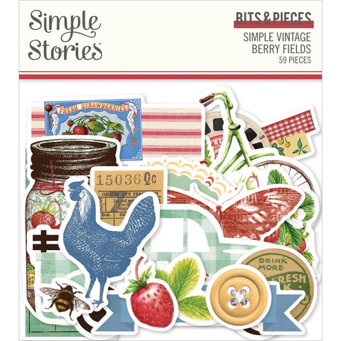 Simple Vintage Berry Fields - Simple Stories - Bits & Pieces Die-Cuts 59/Pkg
