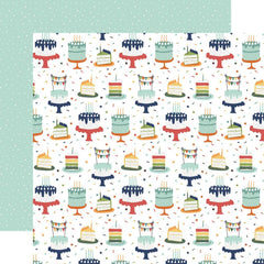 A Birthday Wish (BOY) - Echo Park - Double-Sided Cardstock 12"X12" -  Birthday Boy Cake