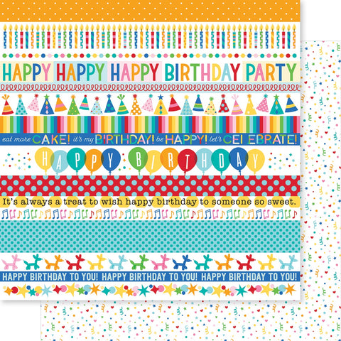 Birthday Bash - Bella Blvd - Double-Sided Cardstock 12"X12" - Borders