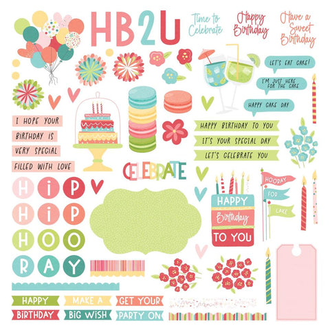 Birthday Sparkle - PhotoPlay - Cardstock Stickers 12"X12" - Card Kit Stickers (4545)