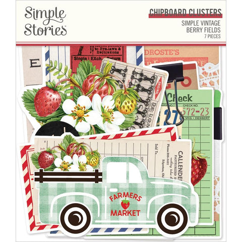 Simple Vintage Berry Fields - Simple Stories - Chipboard Clusters