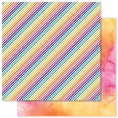 Rainbow Twirl - Paper Rose - Double-sided 12"x12" Patterned Paper - Paper D