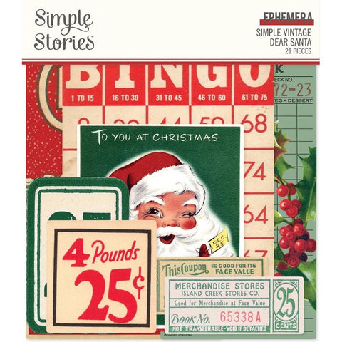 Simple Vintage Dear Santa - Simple Stories - Ephemera 21/Pkg
