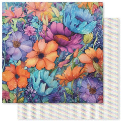 Rainbow Twirl - Paper Rose - Double-sided 12"x12" Patterned Paper - Paper E