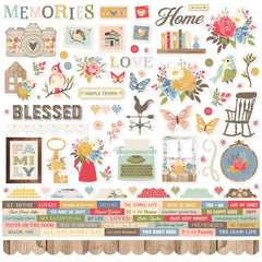 Front Porch - Simple Stories - 12"X12" Cardstock Stickers - Combo
