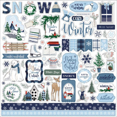 Wintertime - Carta Bella - Cardstock Stickers 12"X12" - Elements