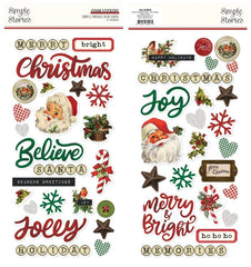 Simple Vintage Dear Santa - Simple Stories - Foam Stickers 47/Pkg