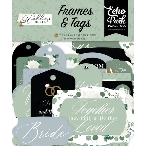Wedding Bells - Echo Park - Cardstock Ephemera 34/pkg - Frames & Tags