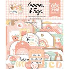 Our Baby (Girl) - Echo Park - Cardstock Ephemera 33/Pkg - Frames & Tags