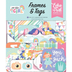 My Little Girl - Echo Park - Cardstock Ephemera 33/Pkg - Frames & Tags