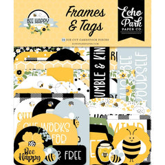 Bee Happy - Echo Park - Cardstock Ephemera 33/Pkg - Frames & Tags
