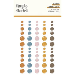 Acorn Lane - Simple Stories - Enamel Dots Embellishments - Glossy