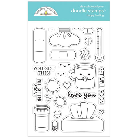 Happy Healing - Doodlebug  - Clear Doodle Stamps - Happy Healing