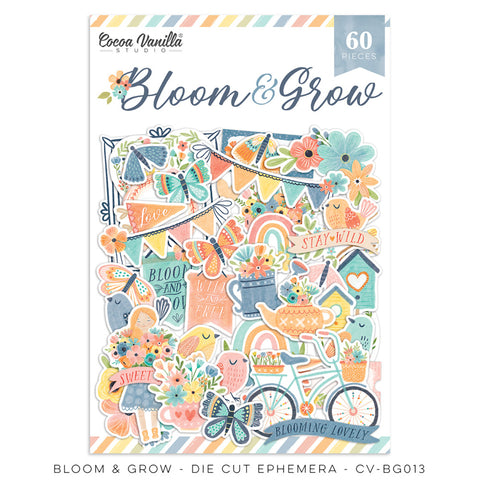 Bloom & Grow - Cocoa Vanilla - Die Cut Ephemera - Icons (0445)