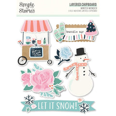 Winter Wonder - Simple Stories - Layered Chipboard Die-Cuts