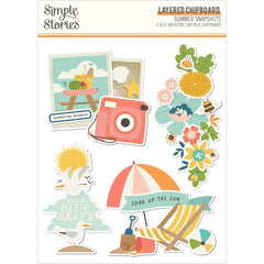 Summer Snapshots - Simple Stories - Layered Chipboard Stickers