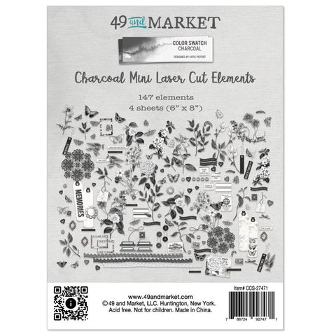 Color Swatch: Charcoal - 49 & Market - Laser Elements Cut Outs- Mini (7471)