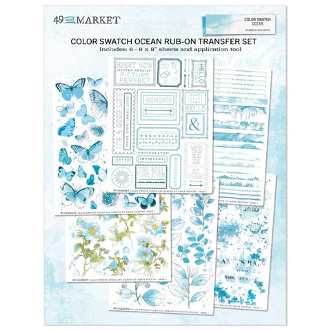 Color Swatch: Ocean - 49 & Market - Rub-Ons 6"X8" 6/Sheets (1084)