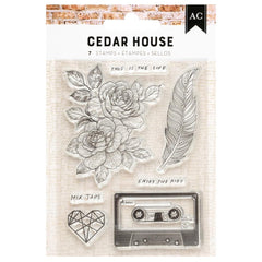 Cedar House - American Crafts - Clear Stamps 7/Pkg (3728)