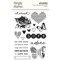 Simple Vintage Love Story - Simple Stories - Photopolymer Clear Stamps