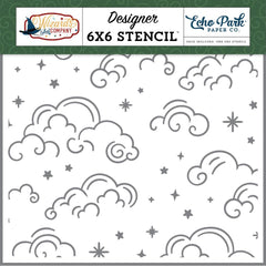 Wizards & Company - Echo Park - Stencil 6"X6" - Swirly Clouds
