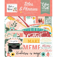 Year In Review - Echo Park - Cardstock Ephemera - Titles & Phrases