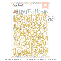 Heart & Home - Cocoa Vanilla Studios - Ephemera Pack with Gold Foil - Titles (0650)