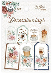 Coffee Break - P13 - Double-Sided Cardstock Tags 7/Pkg - #03 (1350)