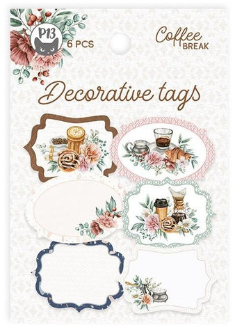 Coffee Break - P13 - Double-Sided Cardstock Tags 6/Pkg - #04 (1367)