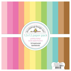 Pretty Kitty - Doodlebug - Double-Sided Cardstock 12"X12" 12/Pkg - Textured