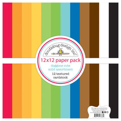 Doggone Cute - Doodlebug - Double-Sided Cardstock 12"X12" 12/Pkg - Textured