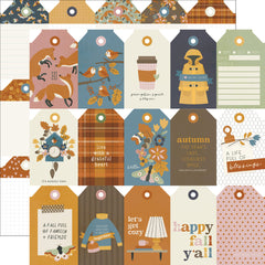 Acorn Lane - Simple Stories - Double-Sided Cardstock 12"X12" - Tags Elements