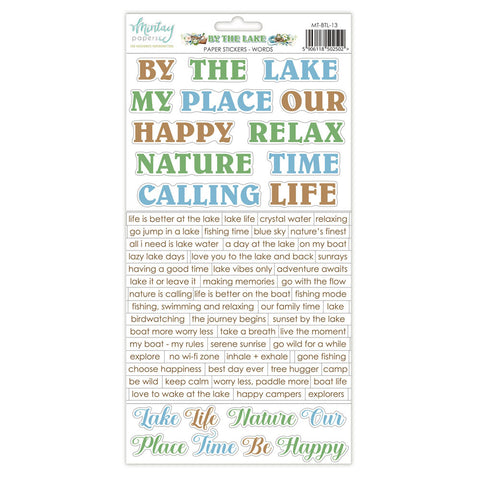 By The Lake - Mintay Papers - 6"x12" Paper Stickers - Words