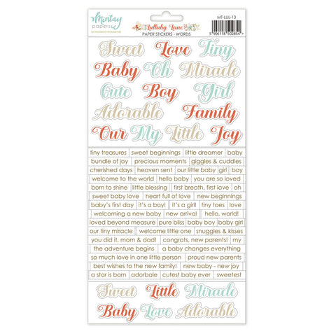 Lullaby Lane - Mintay Papers - 6"x12" Paper Stickers - Words