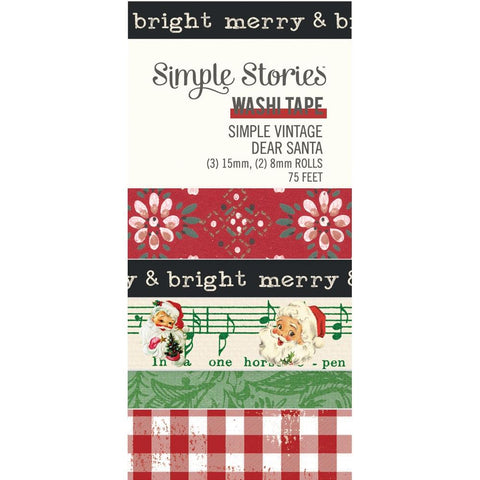Simple Vintage Dear Santa - Simple Stories - Washi Tape 5/Pkg