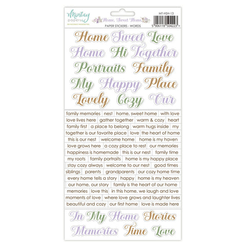 Home Sweet Home - Mintay Papers - 6"x12" Paper Stickers - Words