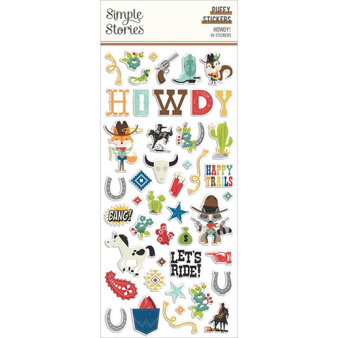 Howdy! - Simple Stories - Puffy Stickers 46/Pkg