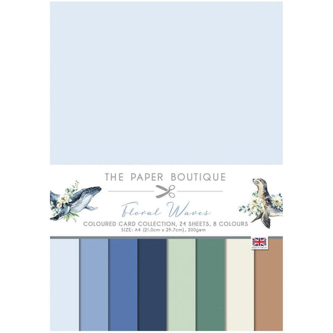The Paper Boutique - Color Card Collection A4 24/Pkg - Floral Waves, 8 Colors