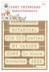 Farm Sweet Farm - P13 - Die-Cut Chipboard Embellishments 4"X6" - Words (0083)