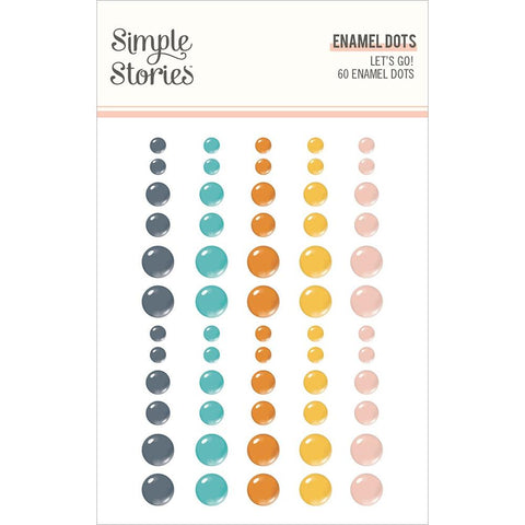 Let's Go! - Simple Stories - Enamel Dots Embellishments 60/Pkg