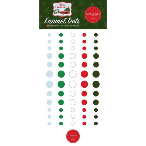 White Christmas - Carta Bella - Adhesive Enamel Dots 60/Pkg